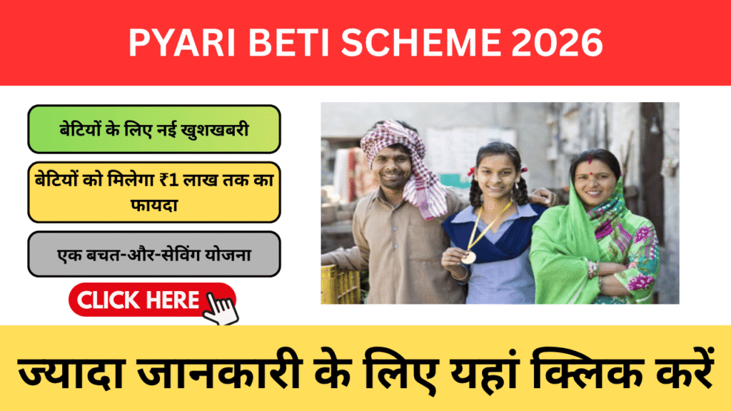 Pyari Beti Yojana 2026 – बेटी के जन्म से पढ़ाई तक आर्थिक सुरक्षा की पूरी कहानी Pyari Beti Yojana 2026