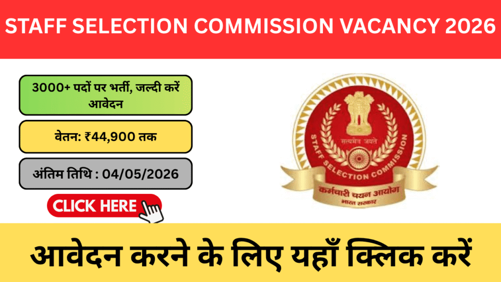 SSC Selection Post 2026 : बिना इंटरव्यू सरकारी नौकरी पाने का सुनहरा मौका SSC Selection Post 2026